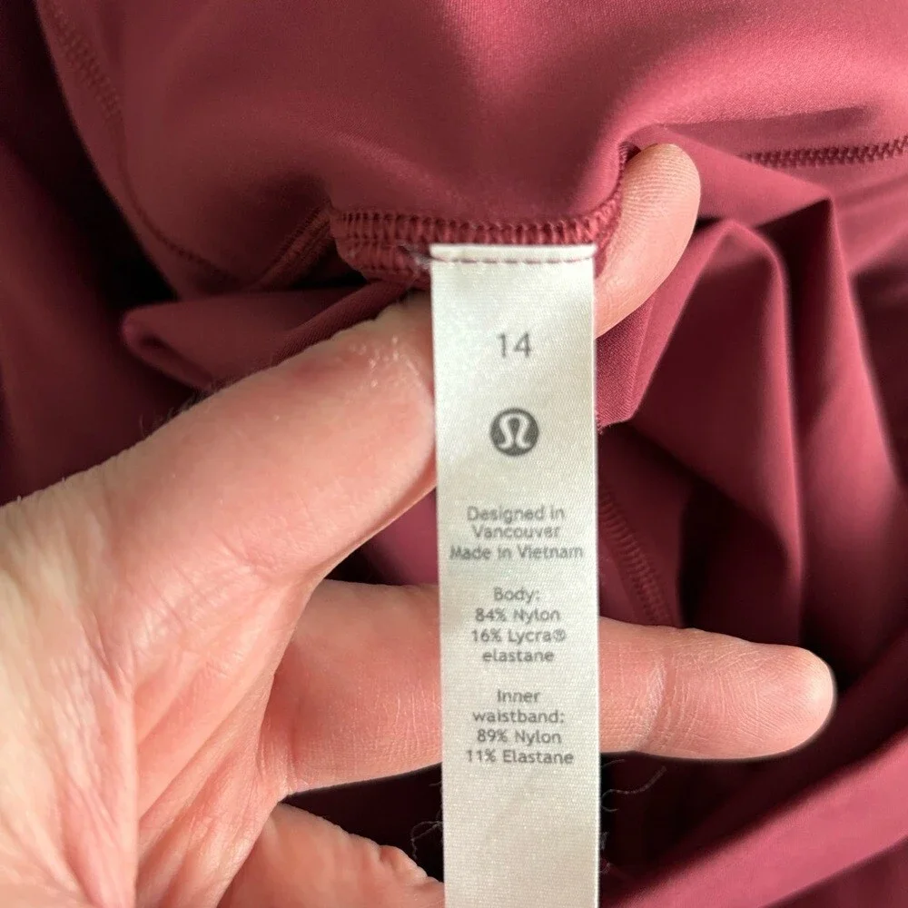 Lululemon Base Pace High Rise Leggings Rose Pink Size 14 Yoga Running Workout - Picture 4 of 4